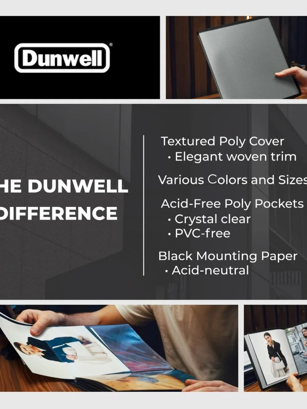 Dunwell Photo Album 8x10 (Silver) with Black Mounting Paper, 8 x 10 Photo & Art